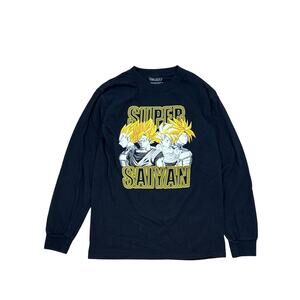 Dragonball Z Super Saiyan father son duos black yellow long sleeve small shirt